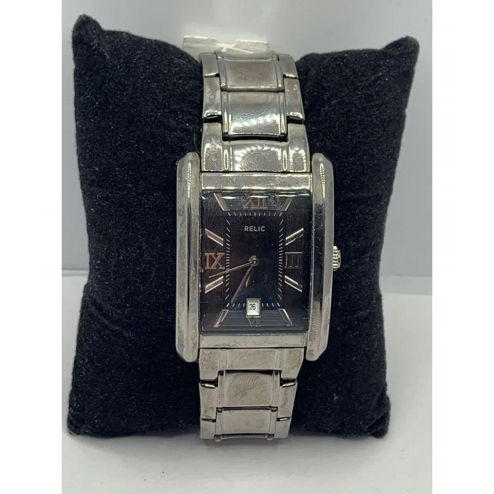 Relic ZR77109 Men's Stainless Steel Analog Black Dial Quartz Genuine Watch JD311